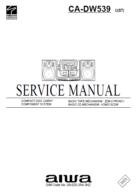 AIWA CA-DW539 Compact Disc Service Manual