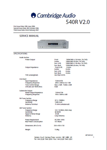 Cambridge Audio 540R V2.0 Service Manual