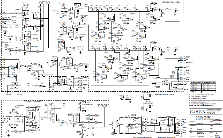 Audio TO Clearcom-CARVIN-CX-842 Service Manual