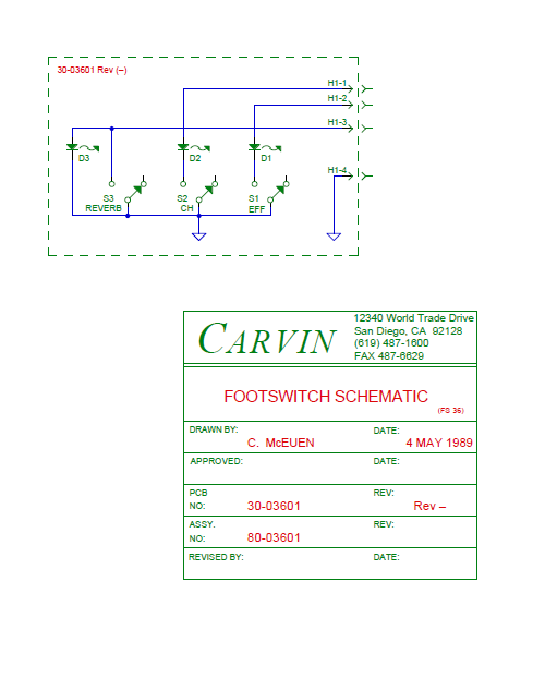 Audio TO Clearcom-CARVIN-FS 36 Service Manual