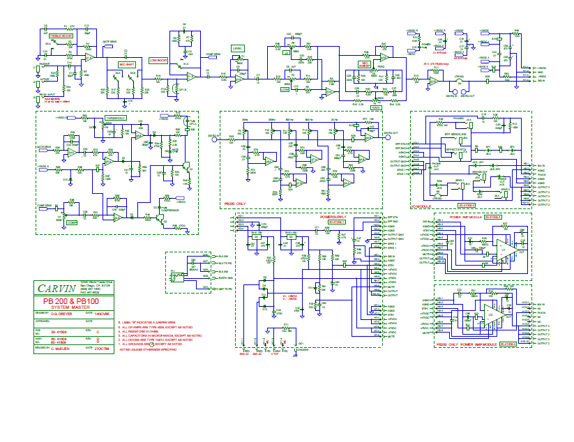 Audio TO Clearcom-CARVIN-PB 100 - PB 200 REVD Service Manual