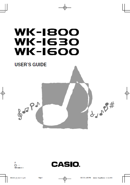 Audio TO Clearcom-CASIO WK USER GUIDE Service Manual