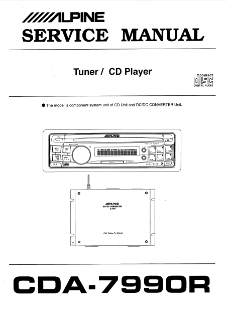 ALPINE CDA-7990R CD Player Service Manual