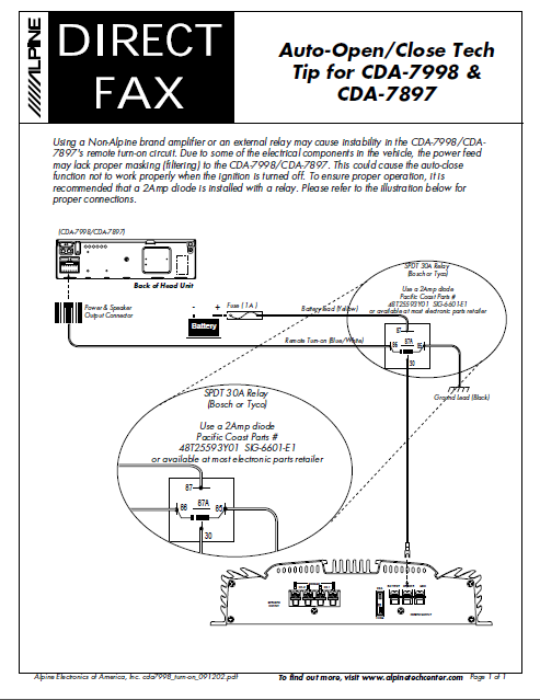 ALPINE CDA 7897-7998 Close Tech Tip
