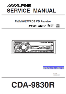 ALPINE CDA-9830R CD Receiver MP3 Service Manual