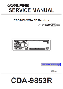 ALPINE CDA-9852R CD Receiver MP3 Service Manual