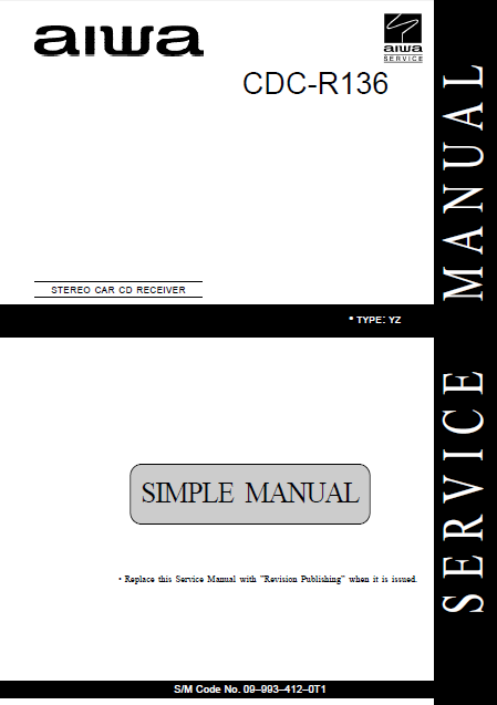 AIWA Simple CDC-R136 Stereo Car Service Manual