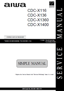 AIWA Simple CDC-X116 Stereo Car Service Manual