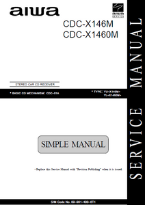 AIWA Simple CDC-X146M Stereo Car Service Manual