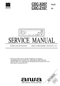 AIWA CDC-X207 Revision Stereo Car CD Receiver Service Manual