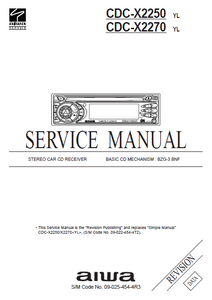 AIWA CDC-X2250 Revision Stereo Car CD Receiver Service Manual