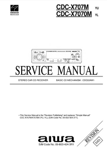AIWA CDC-X707M Revision Stereo Car CD Receiver Service Manual