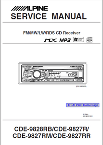 ALPINE CDE-9828RB FM CD Receiver Service Manual