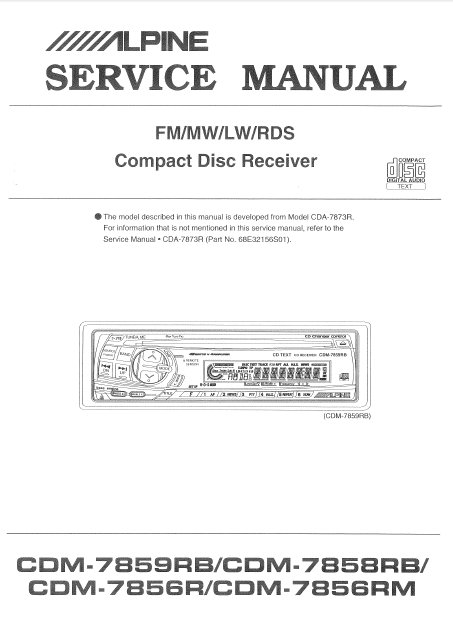 ALPINE CDM 7859RB-CD Shuttle Controller Service Manual