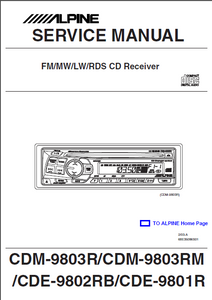 ALPINE CDM 9803R CD Receiver Service Manual