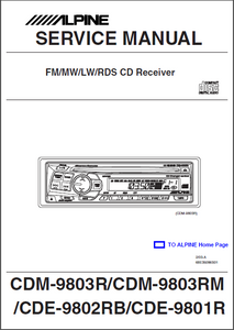 ALPINE CDM-9803R CD Receiver Service Manual