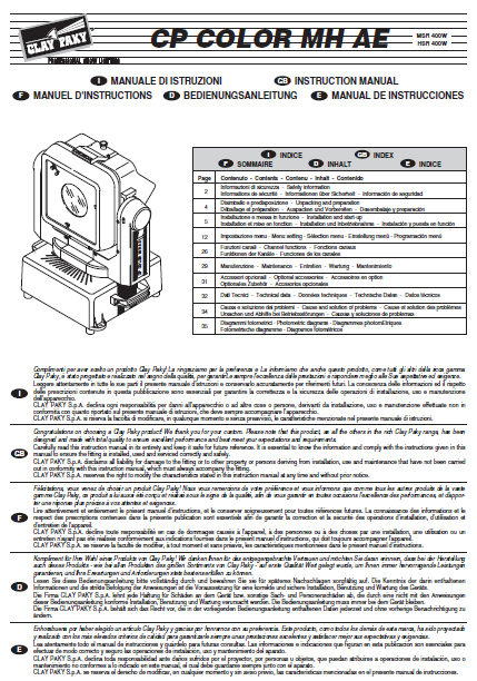 Audio TO Clearcom-CLAY PAKY 1 Service Manual