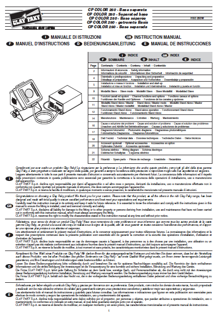 Audio TO Clearcom-CLAY PAKY 2 Service Manual