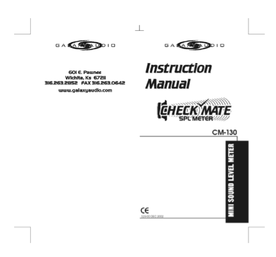 Galaxy Audio CM-130 Instruction Manual