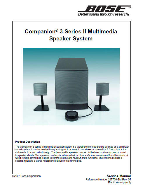 Bose companion 3 series 2 multimedia speaker hot sale system