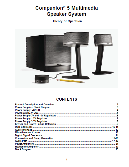 BOSE Companion5 Theory of Operation Service Manual