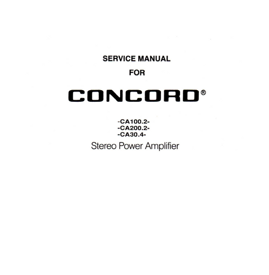 COBRA TO Cybernet-CONCORD CA 100.2 200.2 30.4 sm Service Manual