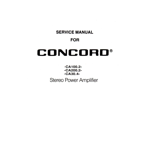COBRA TO Cybernet-CONCORD CA 100.2 200.2 30.4 sm Service Manual