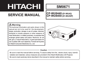 Hitachi CP WU8440 WU8450 Service Manual
