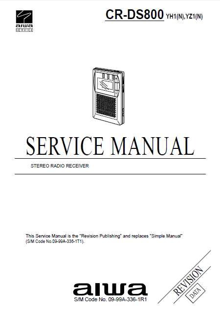 AIWA CR-DS800 Stereo Radio Receiver Revision Service Manual