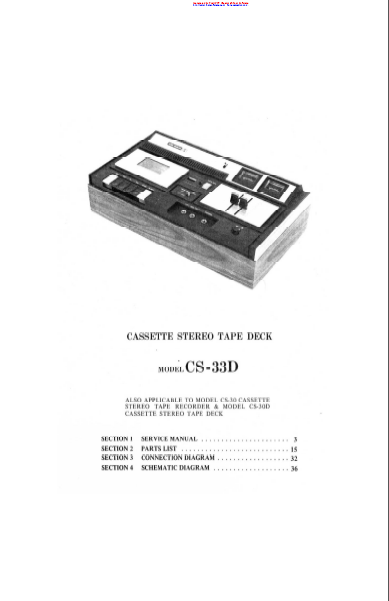 AKAI Model CS-33D Cassette Stereo Tape Deck Service Manual
