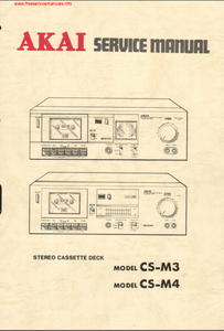 AKAI Model CS-M3 CS-M4 Stereo Cassette Deck Service Manual