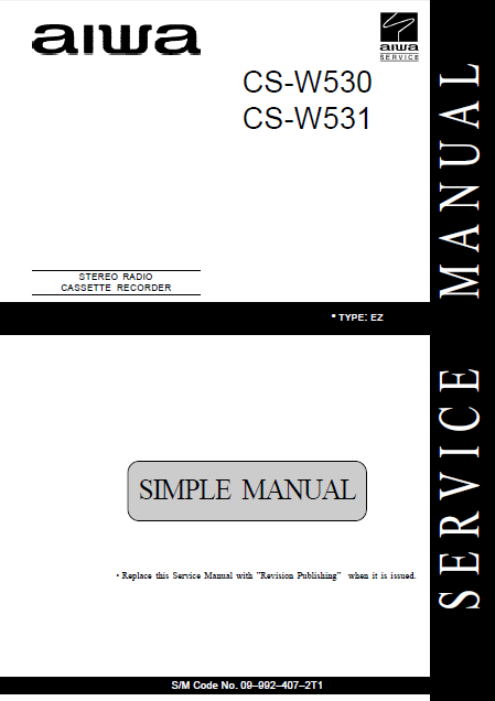 AIWA CS-W530-531 Stereo Recorder Simple Manual