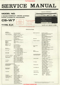 AIWA CS-W7 Compact Stereo Recorder Service Manual
