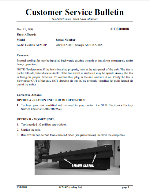 COBRA TO Cybernet-CSB0008 ACM 8P Service Manual