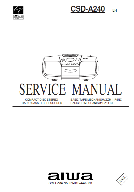 AIWA CSD-A240 Compact Disc Service Manual