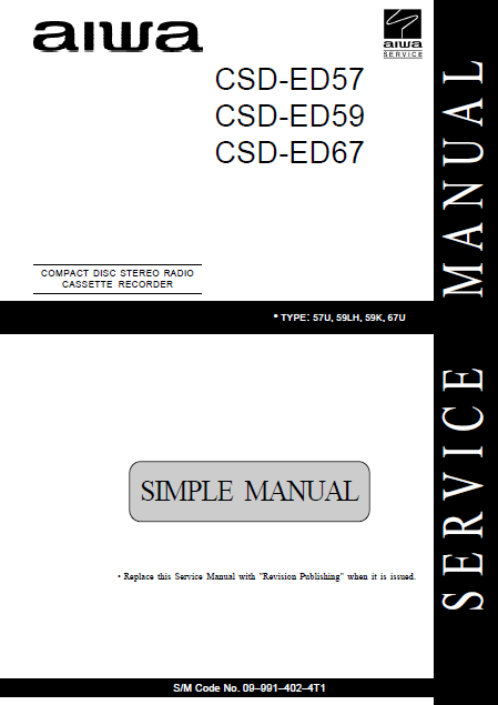 AIWA CSD-ED57 Simple Compact Disc Recorder Service Manual