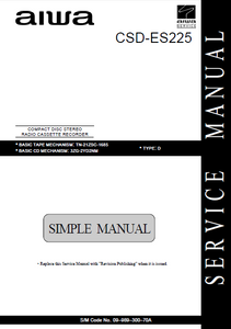 AIWA CSD-ES225 Simple Compact Disc Recorder Service Manual