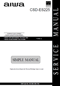 AIWA CSD-ES225D Simple Compact Disc Recorder Service Manual