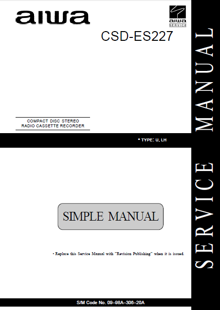 AIWA CSD-ES227 Simple Compact Disc Recorder Service Manual