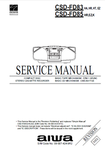 AIWA CSD-FD83 Revision Compact Disc Recorder Service Manual