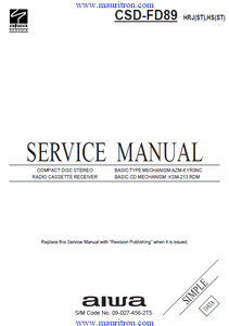 AIWA CSD-FD89 Simple Compact Disc Receiver Service Manual