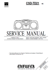 AIWA CSD-TD21HE Revision Compact Disc Recorder Service Manual