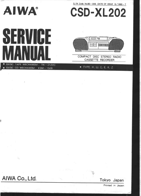 AIWA CSD-XL202 Compact Stereo Recorder Ver.1.0 Service Manual