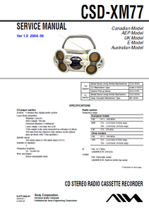 AIWA CSD-XM77 Ver 1.0 Radio Recorder Service Manual