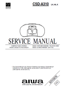 AIWA CSD-A310 LH-HA-K Revision Compact Disc Service Manual