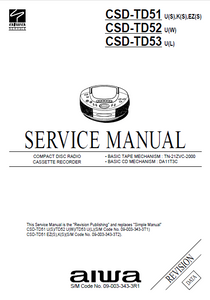 AIWA CSD-TD51U Revision Compact Disc Recorder Service Manual