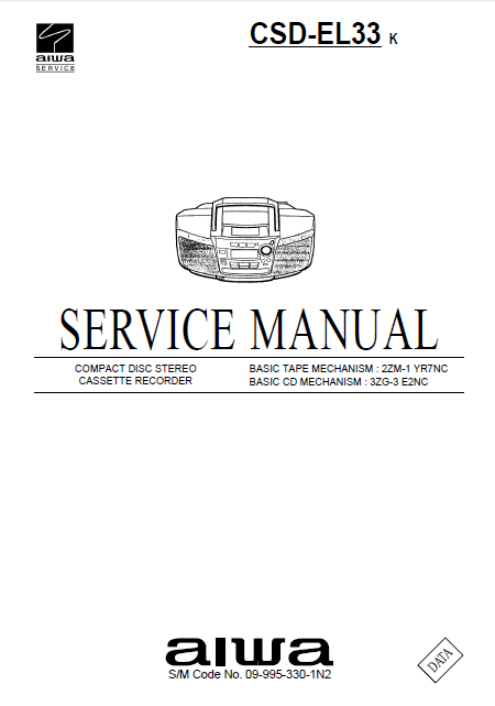 AIWA CSD-EL33K Compact Disc Recorder Service Manual