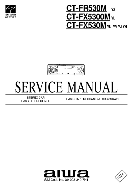 AIWA CT-FR530M Stereo Receiver Service Manual