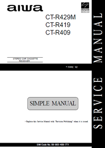 AIWA CT-R429M Simple Car Cassette Receiver Service Manual