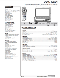 ALPINE CVA-1005 Mobile Multimedia Station Service Manual